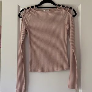 pink long sleeve top
